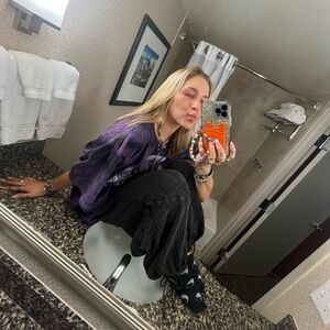 Out from Under Urban Outfitters Black Grey Harem Balloon Lounge Pants Gauze